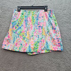 Lilly Pulitzer Womens Size 10 Multicolor Floral Print wrap front Shorts Vibrant